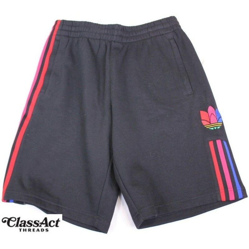 Adidas Men's Black Woven Shorts Trefoil Athletic 3 Striped Sz M